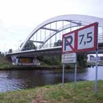 Twentekanaal bridge and canoes photo